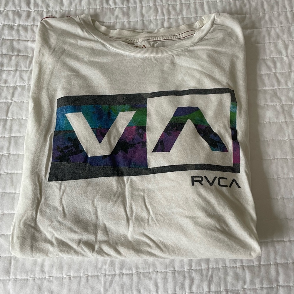 RVCA short sleeve off white t shirt.